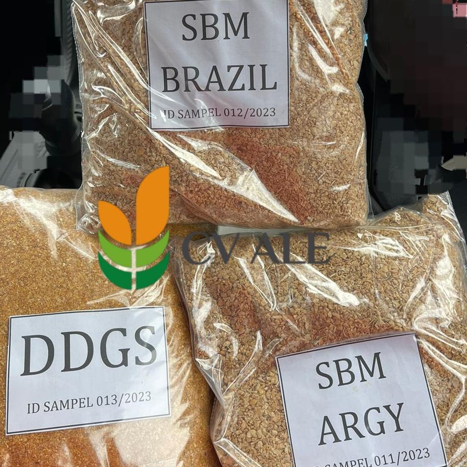 Berbagai bahan baku pakan ternak seperti SBM Brazil, DDGS, dan SBM Argy.